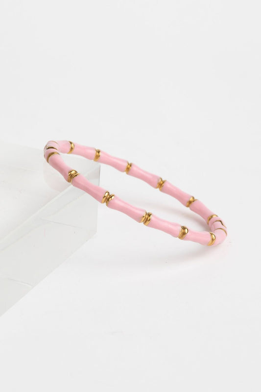 Pink bambo style bracelet