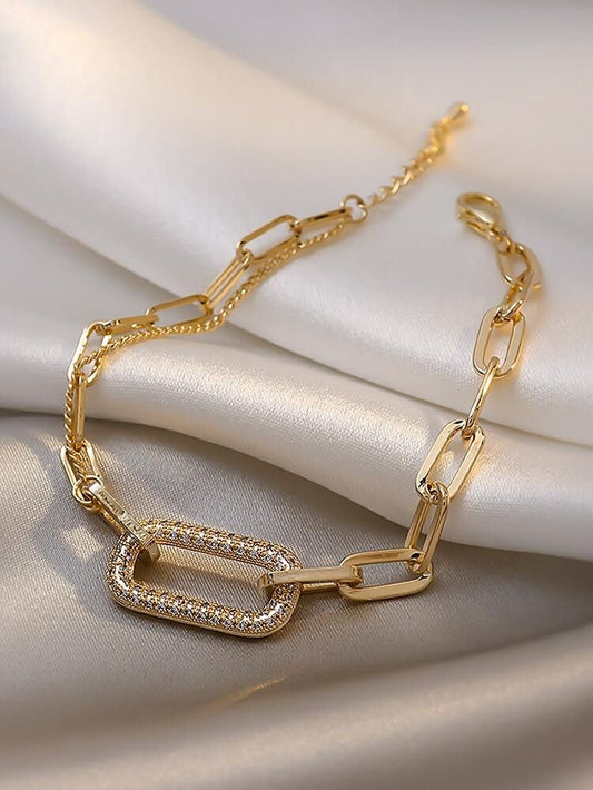 Geomatric Layered Rhinestone bracelet