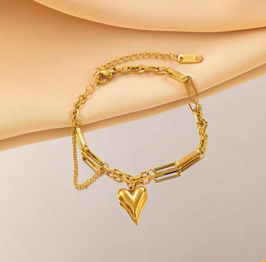 Heart chain bracelet